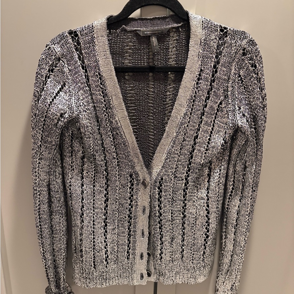 BCBGMaxAzria Silver Knit Cardigan